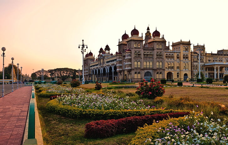 القصور ، قصر ميسور ، الهند ، ميسور، خلفية HD