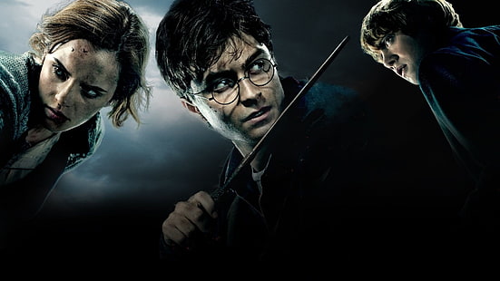 Harry Potter, Harry Potter i Insygnia Śmierci: część 1, Daniel Radcliffe, Emma Watson, Hermiona Granger, Ron Weasley, Rupert Grint, Tapety HD HD wallpaper