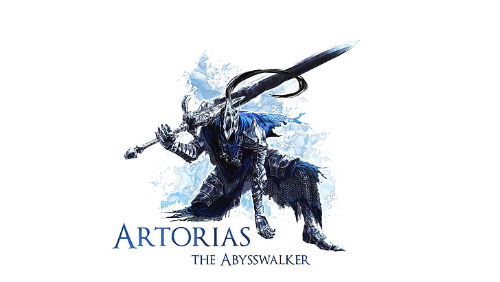 Tapeta cyfrowa Artorias the Abysswalker, Artorias, Dark Souls, gry wideo, białe tło, Tapety HD