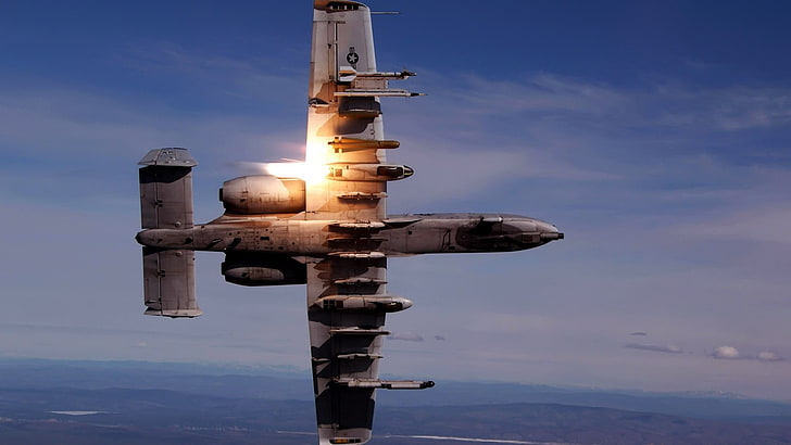 aereo bianco, aereo militare, getti, fulmine A-10, militare, aereo, Sfondo HD