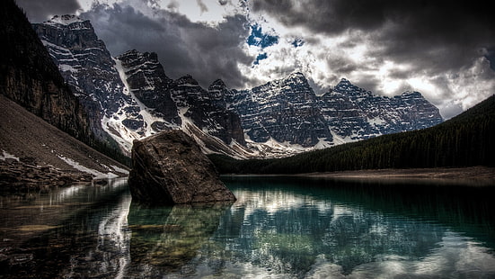 Parco nazionale di Banff, Canada, natura, montagne, cielo, paesaggio, lago Moraine, Canada, Sfondo HD HD wallpaper