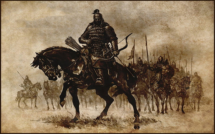łucznicy konie artwork średniowieczne 1920x1200 Zwierzęta Konie HD Art, konie, łucznicy, Tapety HD