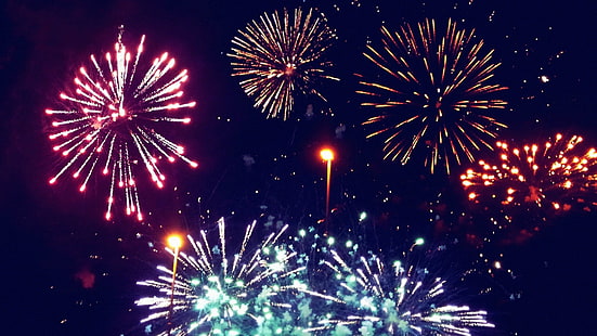 fireworks display, fireworks, night, HD wallpaper HD wallpaper