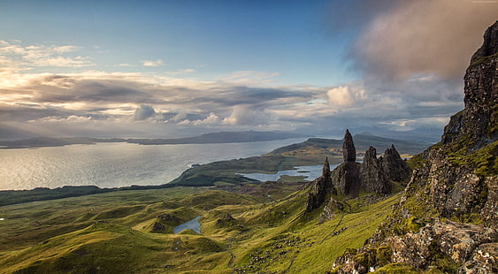 ภูเขา, ธรรมชาติ, เกาะสกาย, 4K, ท้องฟ้า, ยุโรป, สก็อตแลนด์, วอลล์เปเปอร์ HD HD wallpaper