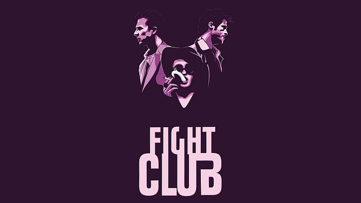 Das Fight Club-Logo, der Fight Club, Edward Norton, Brad Pitt und Helena Bonham Carter, HD-Hintergrundbild