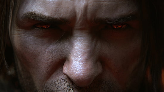 Middle-Earth: Shadow of War, gry wideo, Talion, nos, patrząc na widza, twarz, brody, Władca Pierścieni, Tapety HD HD wallpaper