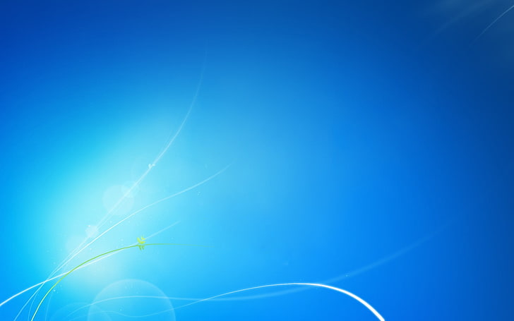 blå och kricka tapet, Windows 7, teknik, minimalism, cyan, blå, linjer, HD tapet