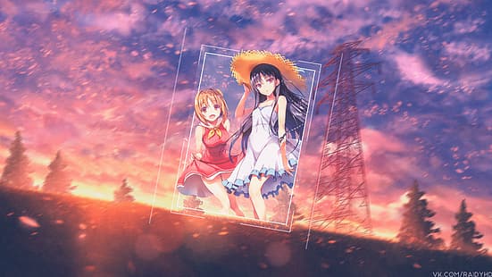  anime, picture-in-picture, anime girls, Horikita Suzune, Kushida Kikyou, HD wallpaper HD wallpaper