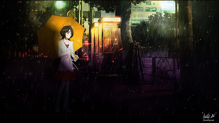 rain bleach kuchiki rukia umbrellas 1920x1080  Anime Bleach HD Art , rain, bleach, HD wallpaper