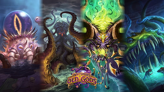 Warcraft, шепот на старите богове, Hearthstone: Heroes of Warcraft, Hearthstone, C'Thun, Yogg Saron, HD тапет HD wallpaper