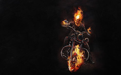 Обои Ghost Rider, Призрачный гонщик, Marvel Comics, HD обои HD wallpaper