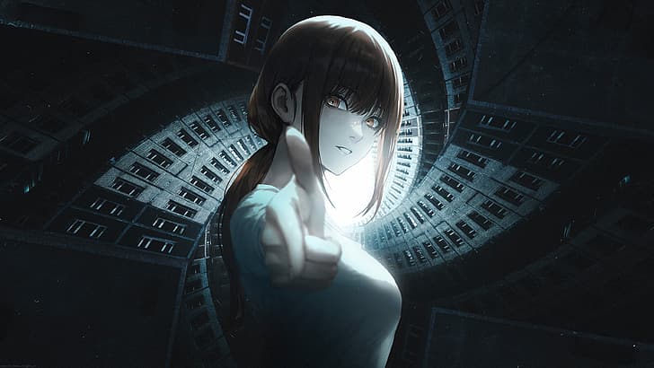 Makima (Kettensägenmann), Collage, Anime, 2D, HD-Hintergrundbild
