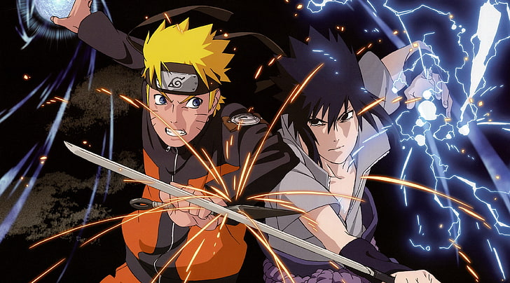 Naruto vs. Sasuke, Uzumaki Naruto och Uchiha Sasuke digital tapeter, Artistic, Anime, naruto, naruto shippuden, sasuke, naruto uzumaki, HD tapet