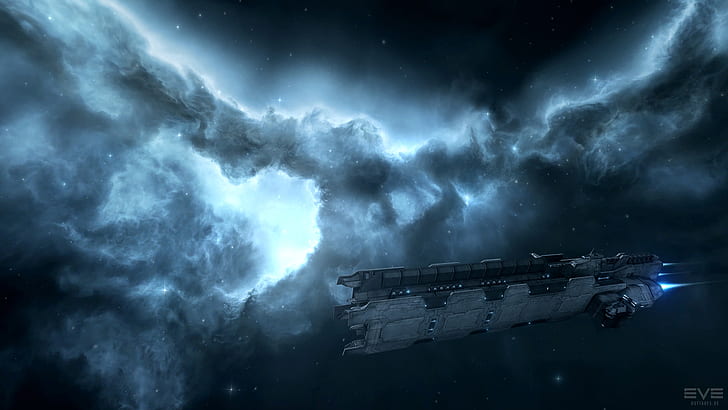 Eve Online Spaceships Nebula HD, jeux vidéo, nébuleuse, en ligne, eve, vaisseaux spatiaux, Fond d'écran HD