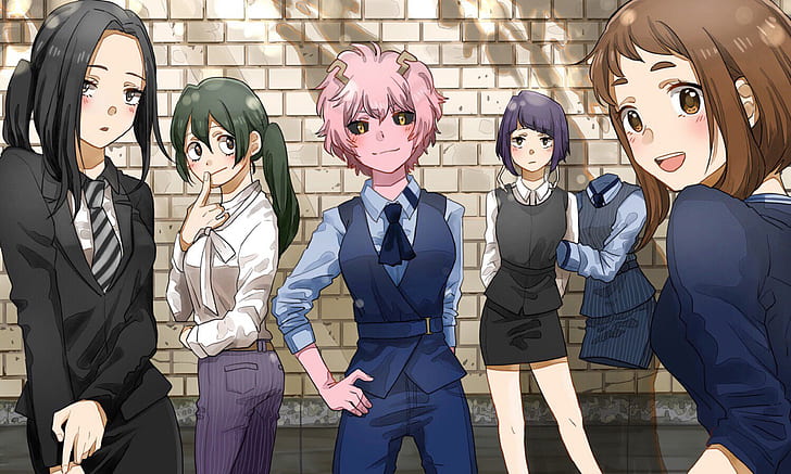 Anime, Kahramanım Akademi, Kyōka Jirō, Mina Ashido, Ochaco Uraraka, Toru Hagakure, Tsuyu Asui, HD masaüstü duvar kağıdı