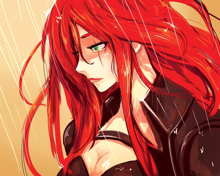 Anime Girl Red Hair Sad gambar ke 11