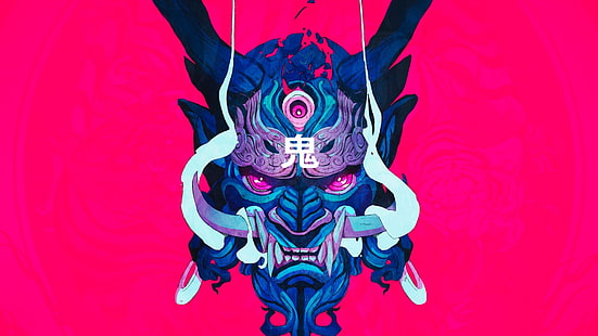 demone, corna di demone, arte giapponese, Sfondo HD HD wallpaper