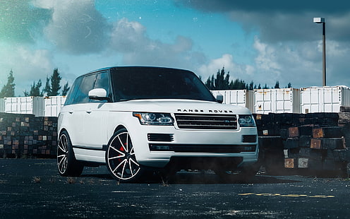 Range Rover SUV, white range rover land rover, Range Rover, car, Tuning, SUV, Jeep, HD wallpaper HD wallpaper