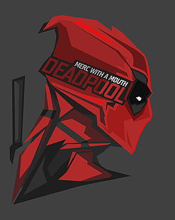 Ilustración de Deadpool, Marvel Heroes, Deadpool, Marvel Comics, fondo gris, Fondo de pantalla HD HD wallpaper