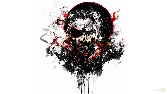 Punisher-Logo, Metal Gear Solid V: Der Phantomschmerz, Fotomanipulation, Metal Gear Solid, Metal Gear, HD-Hintergrundbild HD wallpaper