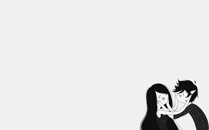 man and woman wallpaper, Adventure Time, Marceline the vampire queen, Marshall Lee , cartoon, HD wallpaper