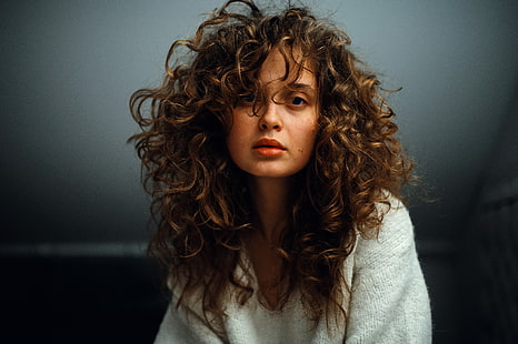 500px, вьющиеся волосы, Марат Сафин, портрет, женщины, HD обои HD wallpaper