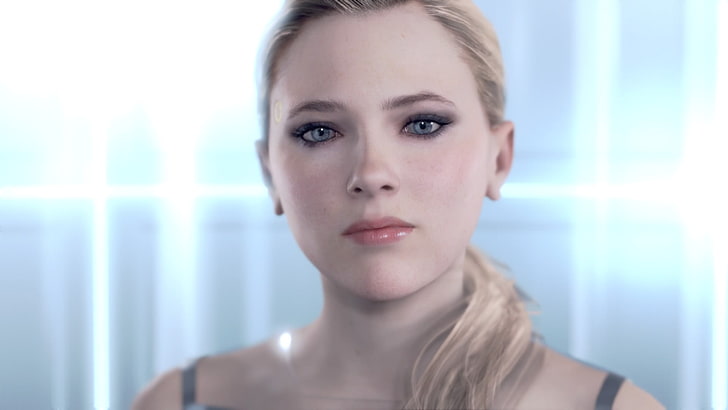 Detroit: Become Human, Chloe RT600, CyberLife, luces, blanco, habitación, rubia, ojos azules, Chloe (Detroit: Become Human), Fondo de pantalla HD