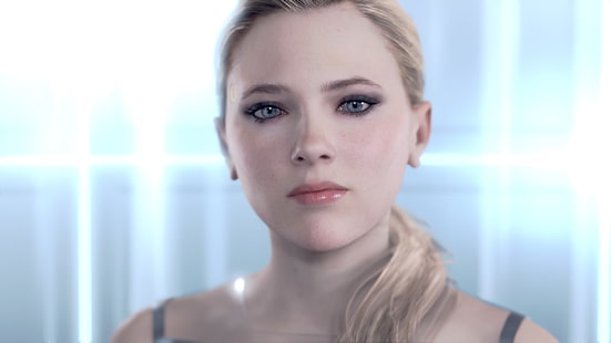 Detroit: diventare umano, Chloe RT600, CyberLife, luci, bianco, stanza, bionda, occhi blu, Chloe (Detroit: diventare umano), Sfondo HD HD wallpaper