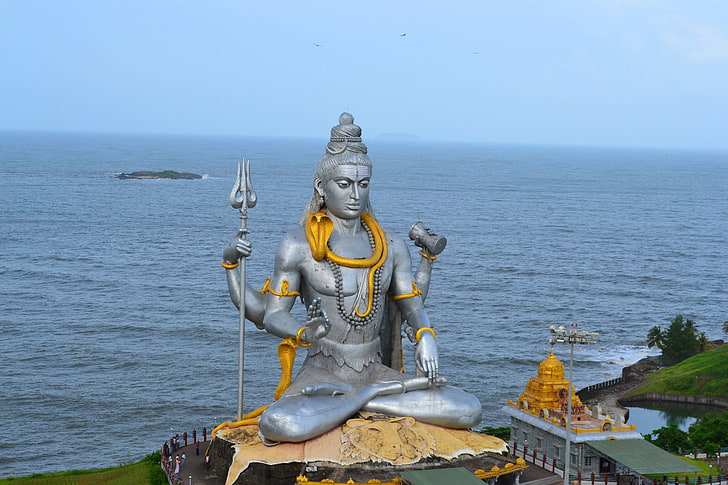 Господь Шива Мурудешвар, статуя Господа Шивы, Бог, Господь Шива, Шива, статуя, Господь, HD обои
