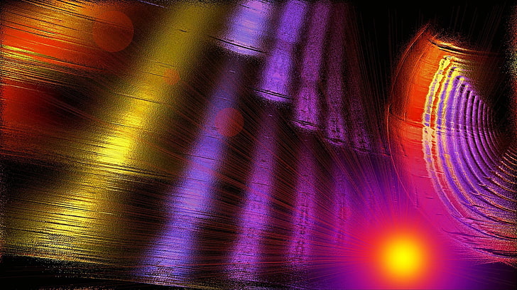 arte digital abstracto, oscuro, colorido, destello de lente, Fondo de pantalla HD