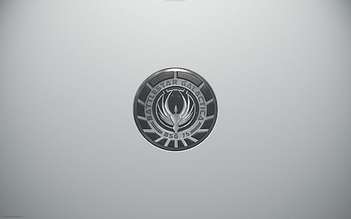 Battlestar Galactica, постер, логотип, сериалы, ТВ, NBC, серый фон, HD обои HD wallpaper
