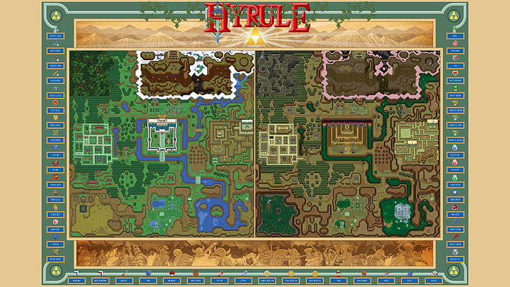 tapis marron, vert et bleu, jeux vidéo, The Legend of Zelda, Fond d'écran HD