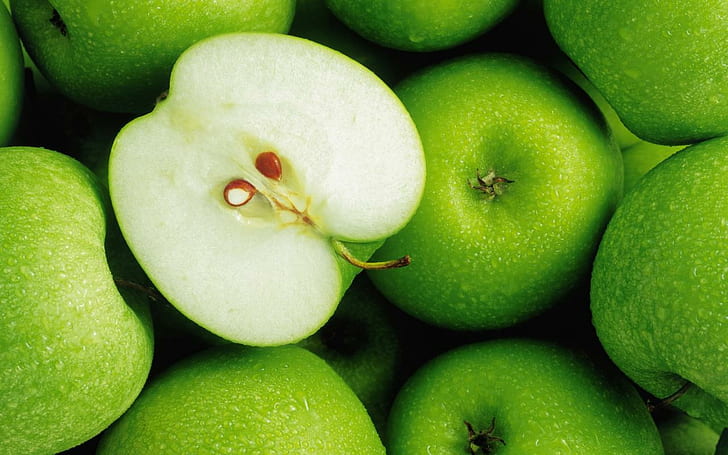 Grüne Apfelfrucht HD, grüne Äpfel, 1280x800, grün, Apfelfrucht, grüner Apfel, Apfel, HD-Hintergrundbild