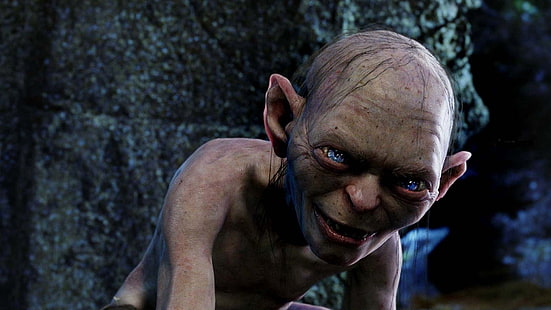 Der Herr der Ringe Gollum, Gollum, Der Herr der Ringe, Mittelerde, blaue Augen, HD-Hintergrundbild HD wallpaper