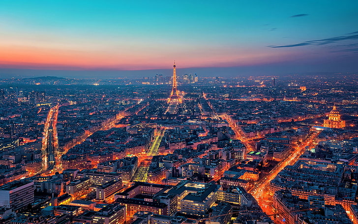 En Güzel Yerler Paris, Eyfel Kulesi, Paris, Şehir Manzaraları, Paris, cityscape, şehir, ışıklar, HD masaüstü duvar kağıdı