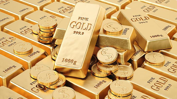 Gold, Geld, Barren, HD-Hintergrundbild