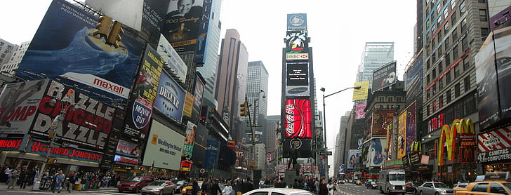 cities, city, lights, neon, square, times, traffic, usa, york, HD wallpaper