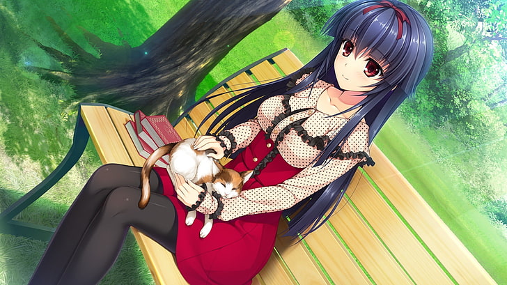 Katze, Anime Girls, HD-Hintergrundbild