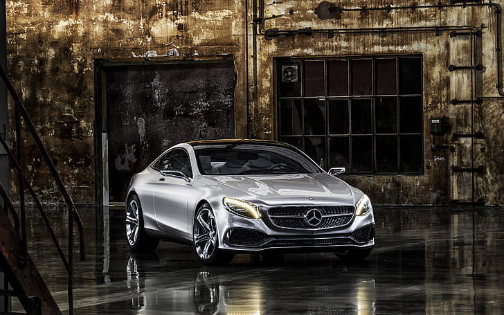 Mercedes S Concept, grau mercedes benz sls mt12, Mercedes Benz S-Klasse, Mercedes Benz Concept, HD-Hintergrundbild