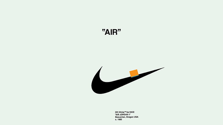 Логотип Nike с наложением текста, Nike, мода, Off White, HD обои