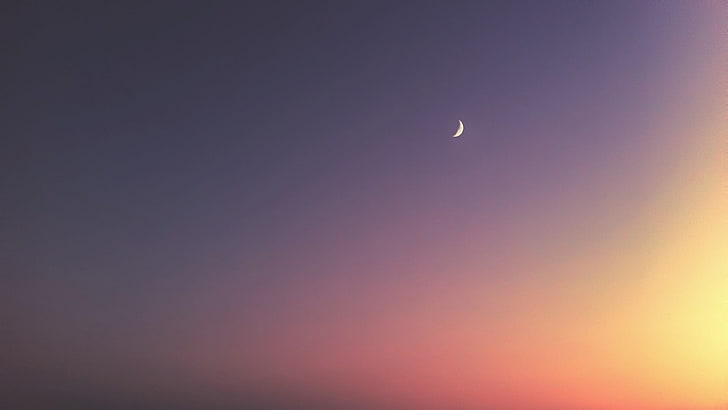 crescent moon, sky, Moon, HD wallpaper