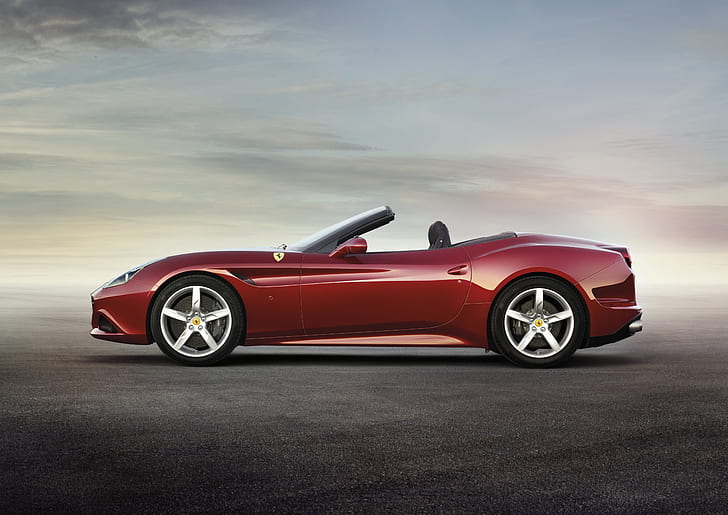 Ferrari, California t, Ferrari california t, Red, Side view, Convertible, HD wallpaper