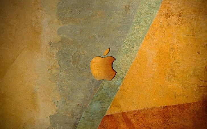 โลโก้ Apple ที่แตกต่างกันโลโก้แอปเปิ้ลโลโก้แอปเปิ้ลพื้นหลังกรันจ์วินเทจ, วอลล์เปเปอร์ HD
