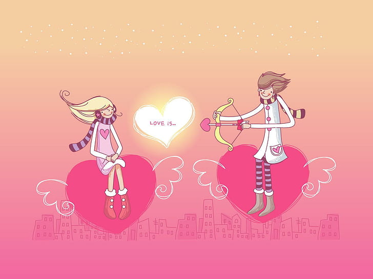 Express Love, cupid heart illustration, love, express, HD wallpaper