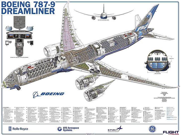787, 787-9, airliner, airplane, boeing, dreamliner, jet, transport, HD wallpaper