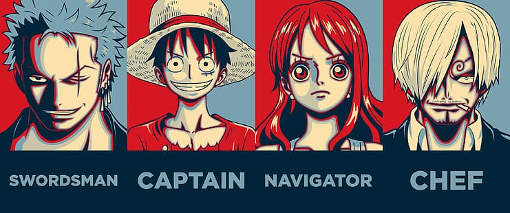 One Piece, anime, Monkey D. Luffy, Zorro, Sanji, Nami, manga, Sfondo HD HD wallpaper