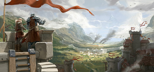 Video Game, Albion Online, Castle, Knight, Landscape, Warrior, Wallpaper HD HD wallpaper
