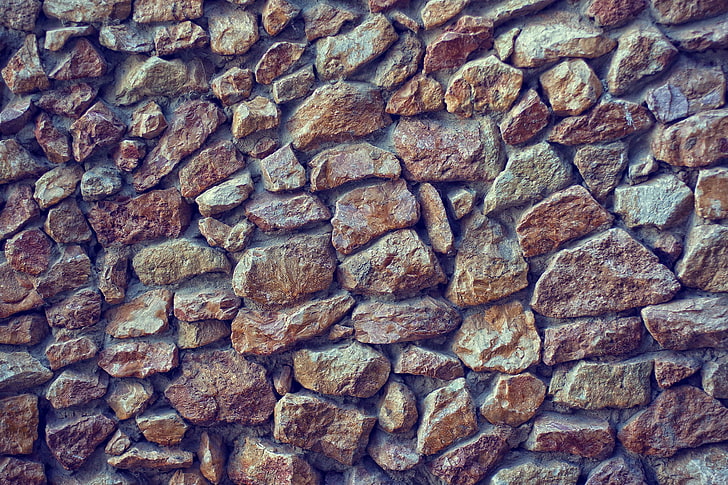 ภาพถ่ายแนวนอนของกำแพงหินสีเทาผนังหิน, วอลล์เปเปอร์ HD