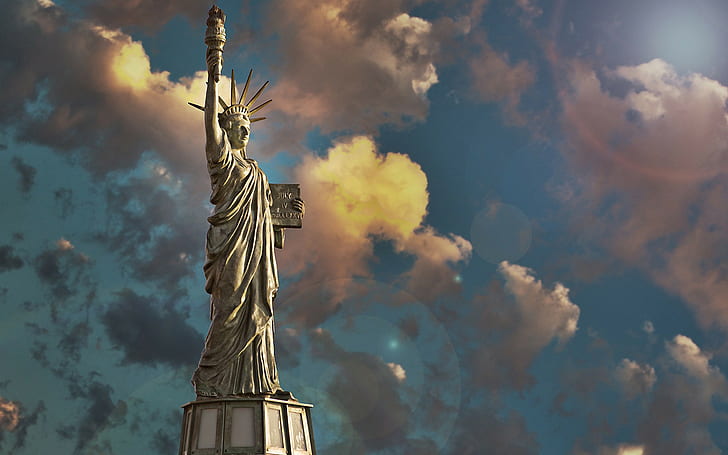 تمثال الحرية ، التلاعب بالصور ، العمل الفني، خلفية HD