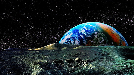 Belleza de la tierra, espacio, planeta, tierra, colores, 3d y abstracto, Fondo de pantalla HD HD wallpaper